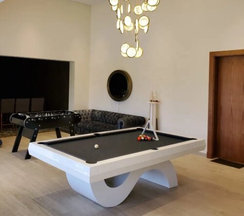 2024 Classic Indoor Sport Factory Sale Solid Wooden Special Shape Legs Custom Furniture Modern Style Luxury Pool Table 7/8/9 Ft - Image 5
