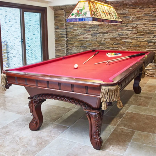 2024 Game Room Furniture Home Living Custom Carving Legs Billiard Table Solid Wood Slate Bed Mesa 8 Feet Carved Pool Table Sale - Image 3