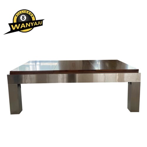 2024 Popular Custom Design Luxury stainless steel 7ft/8ft/9ft Billiards Outdoor Pool Billiard Table  with dining top - Image 2