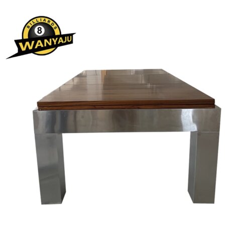 2024 Popular Custom Design Luxury stainless steel 7ft/8ft/9ft Billiards Outdoor Pool Billiard Table  with dining top - Image 3