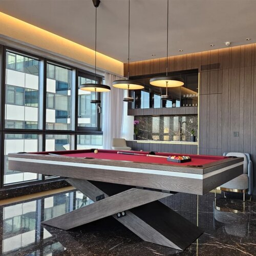 2024  factory direct  selling modern billiard tables hot selling 7ft/8ft/9ft with natural slab elastic rubber PE painting - Image 3