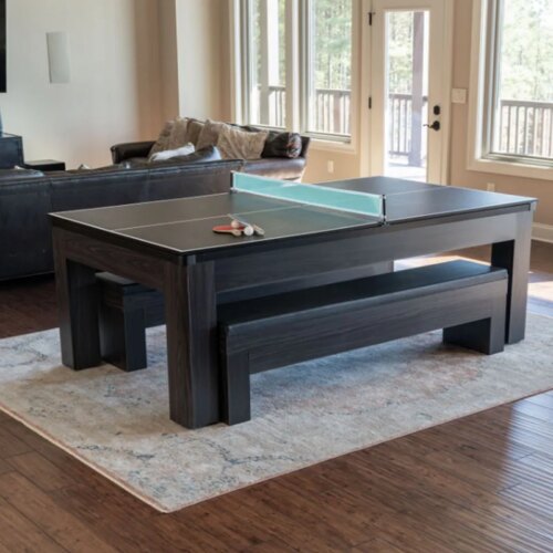 3 in 1 Pool&Billiard Table with Dining Top Table Tennis Entertainment - Image 5