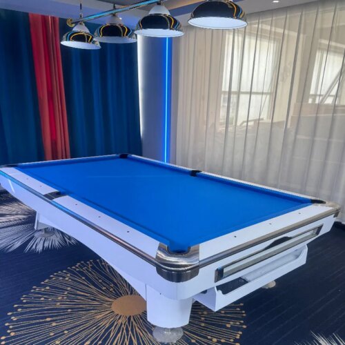 9-ball billiard table used for club with solid wood 25mm natural stone slates high-elastic rubber - Image 4