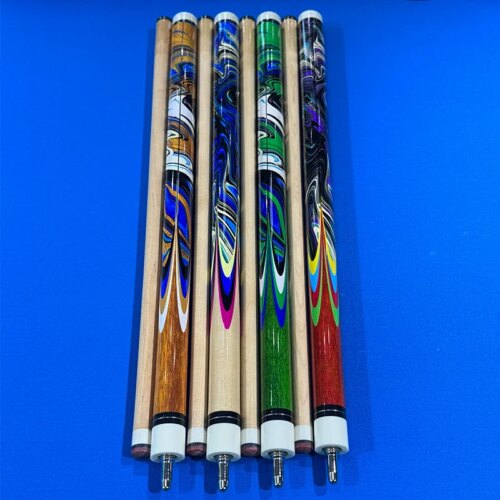 Cheap Maple Pool Cue with 13mm cue tip Stainless Steel Tip Colorful for Sale - Image 2