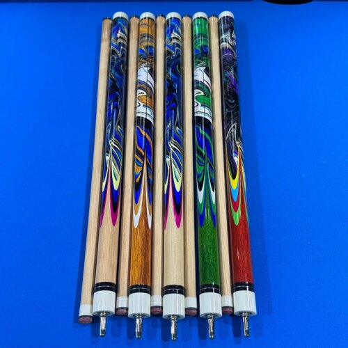 Cheap Maple Pool Cue with 13mm cue tip Stainless Steel Tip Colorful for Sale - Image 3