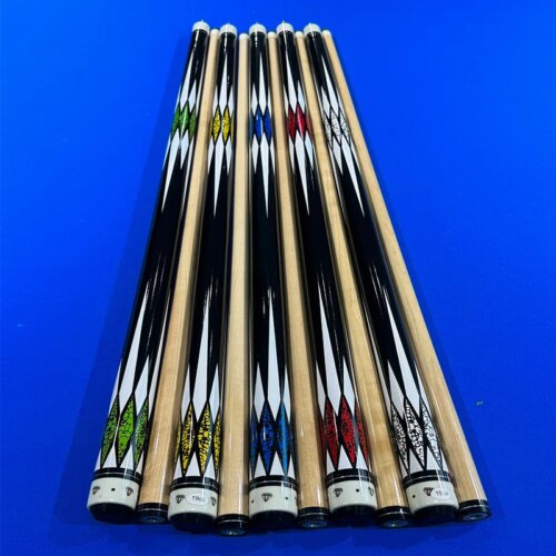 Cheap Maple Pool Cue with 13mm cue tip Stainless Steel Tip Colorful for Sale - Image 5