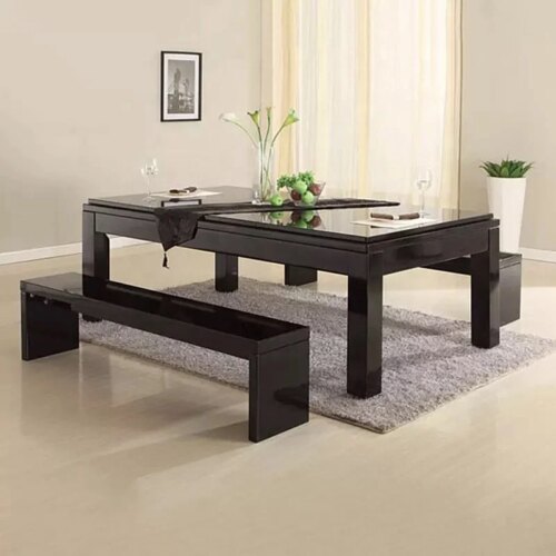 Custom multifunctional billiards full size dining pool table with benches
