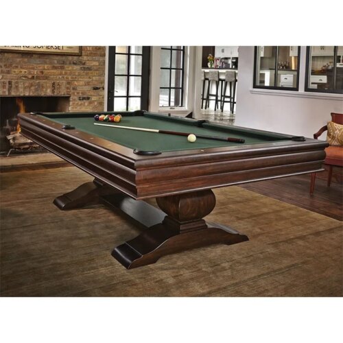 Hot sale customized full size solid wood slate bed pool table billiards