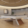 Modern multi-functional pool table luxury design Solid wood legs and slate cushions pool table - Image 4