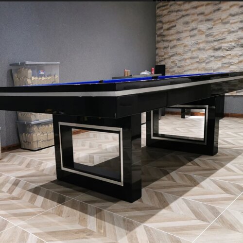 Modern style High grade professional Billiard table 8ft 7ft Solid wood luxury pool table with dining top bench - Image 4