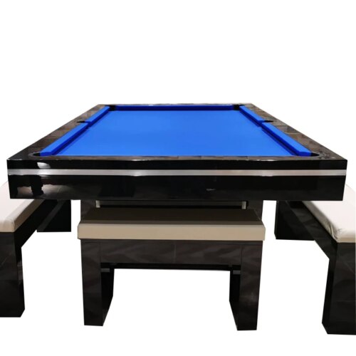 Modern style High grade professional Billiard table 8ft 7ft Solid wood luxury pool table with dining top bench