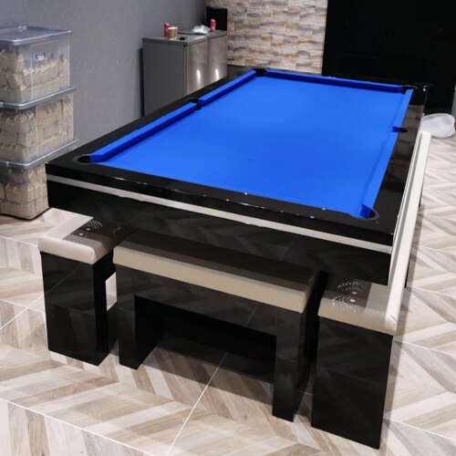 Professional pool tables modern luxury standard size marble 8ft 9ft billiard table with bench - Image 6